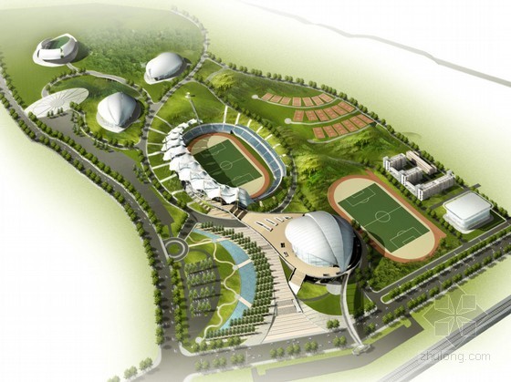 照片psd素材资料下载-[莱芜市]某体育中心规划设计方案文本（含说明）