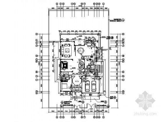 [安徽]某二层别墅建筑施工图-平面 