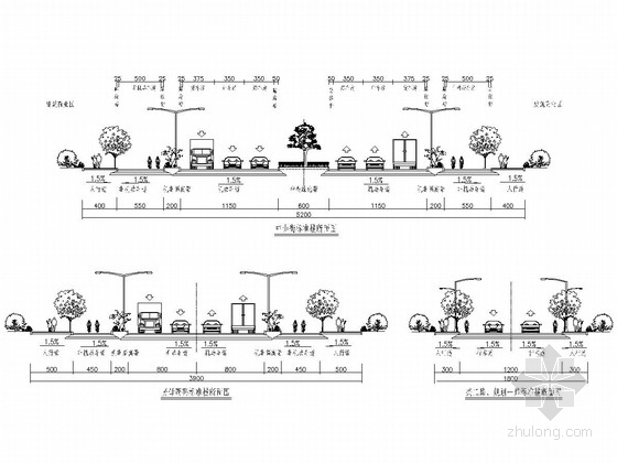 市政道路施工带图资料下载-四块板市政道路工程全套施工图（44张）