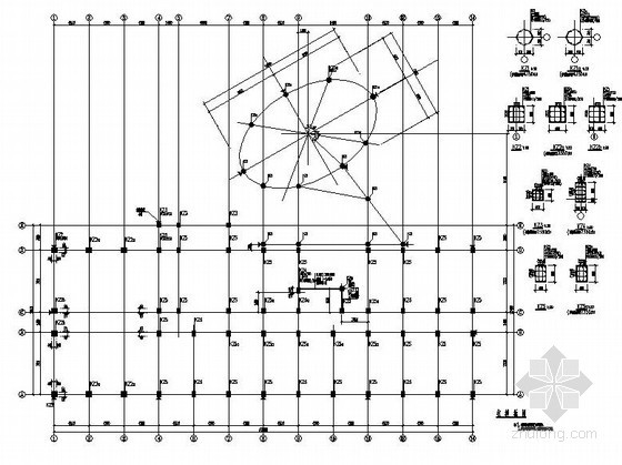 办公旋转楼梯cad资料下载-[泗洪县]4层框架办公楼结构设计图