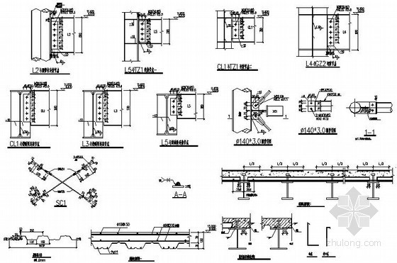 梁板连接详图资料下载-楼面梁与楼承板节点构造详图