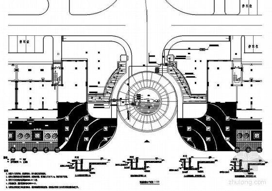 景观给排水设计cad图纸资料下载-某大门景观给排水电气图纸