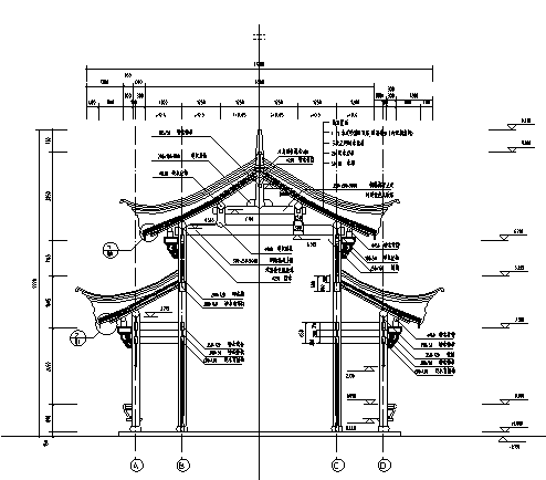 [合集]百套古建筑施工图（含仿古建筑）-三江阁剖面图
