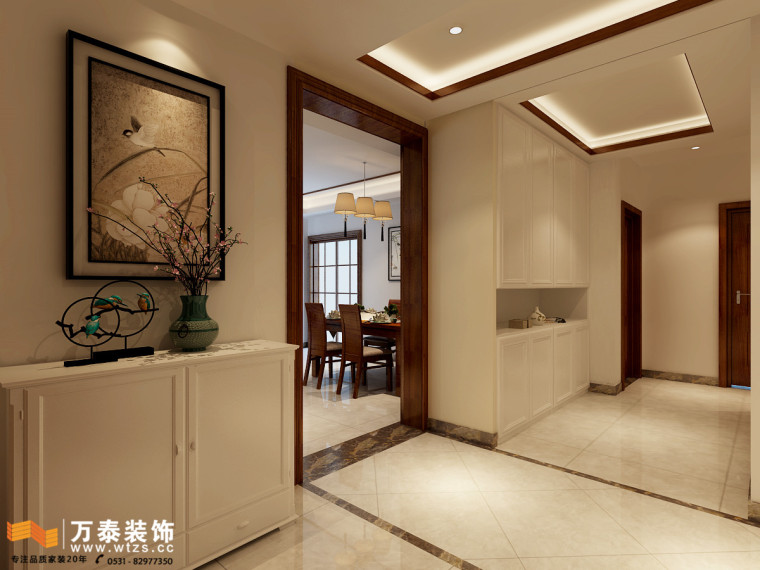 阳光100装修丨四室两厅现代中式风格装修-走廊.jpg