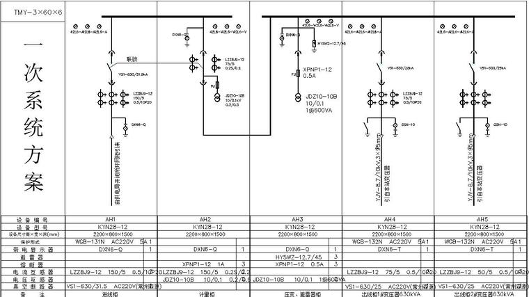 10KV一次系统图及全套二次原理图-一次系统方案图
