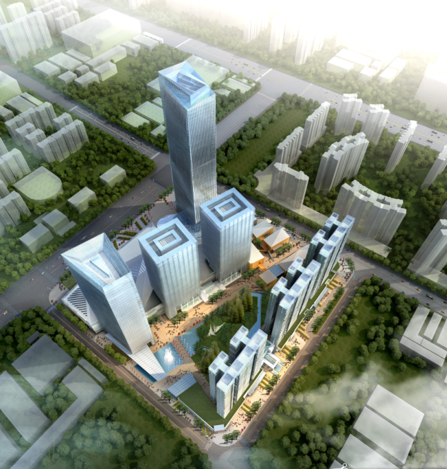 大商场施工图资料下载-[广东]220米独立高塔绿地商业综合体建筑方案文本