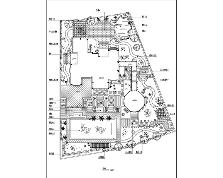 10套高级别墅区景观方案CAD平面图-3