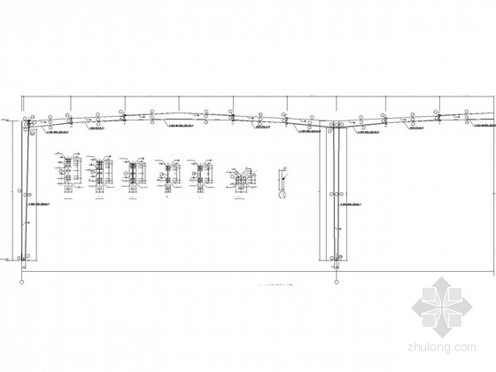 简单门式刚架施工图资料下载-多连跨门式刚架厂房结构施工图