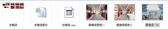 [江西]知名品牌高档女装专卖店装修施工图（含效果及3Dmax模型）资料图纸总缩略图 