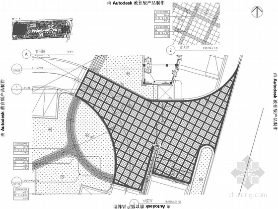 [江苏]高档住宅小区广场景观规划设计施工图-入口铺装详图