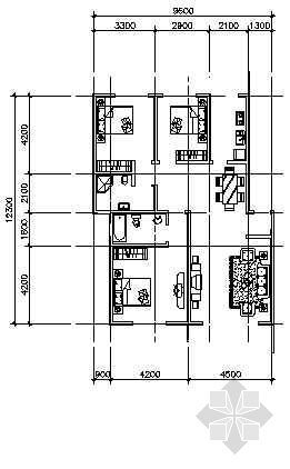 三室两厅两卫cad户型图资料下载-三室两厅一厨两卫123.35平方米