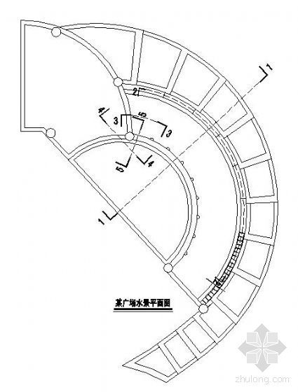 圆形状叠泉施工图资料下载-水景广场壁泉施工图