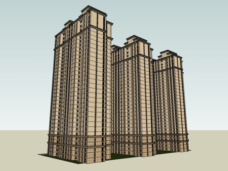 欧式庄重印象住宅资料下载-欧式住宅建筑SketchUp模型下载