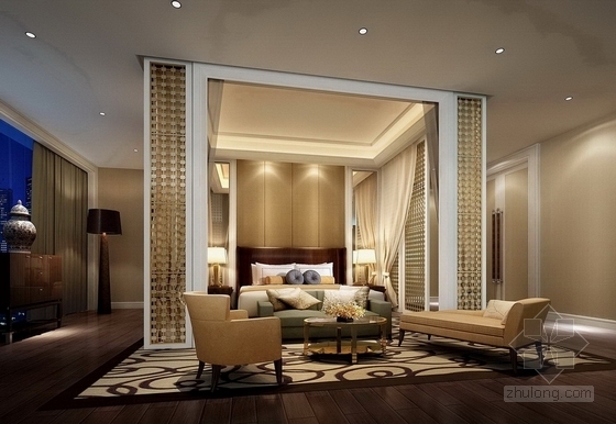 [福州]首家国际性连锁品牌豪华五星级酒店设计方案卧室效果图