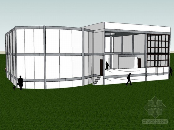 生态建筑文化展览馆资料下载-新精神展览馆SketchUp建筑模型