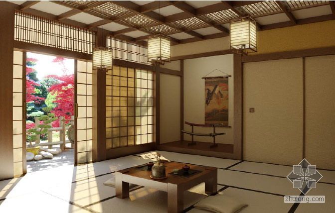 日式3d模型资料下载-日式客厅