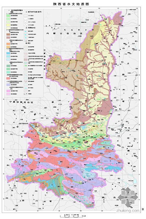 坑道水文地质展示图资料下载-陕西省水文地质图