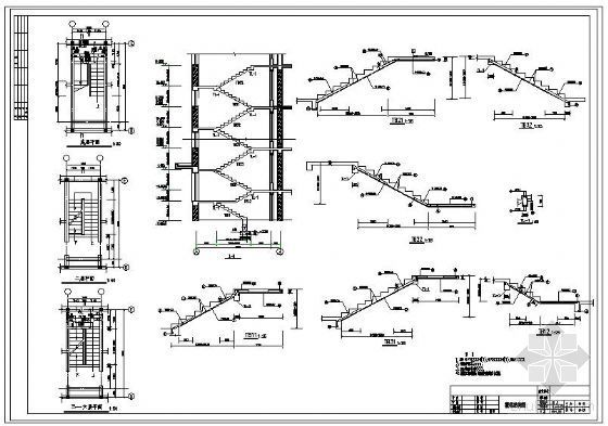 4跑楼梯的结构图资料下载-某商城楼梯结构图