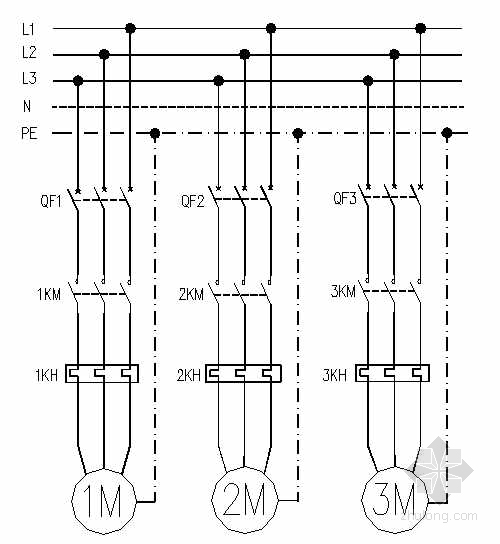 三台电机同时启动资料下载-三台电机同时启动控制原理图