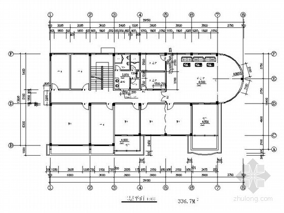 某机关二层食堂建筑扩初图-平面