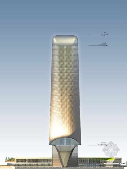 [浙江]超高层商业综合体建筑方案文本（316米、美国知名事务所设计方案）-剖面图