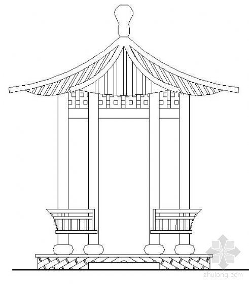 歇山顶亭子施工图资料下载-3个亭子施工图