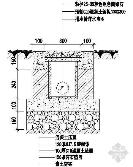 布水口溢流回水口设计资料下载-种植区集水口详图