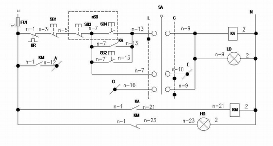 电机中控控制原理图资料下载-37KW以下电机中控控制原理图