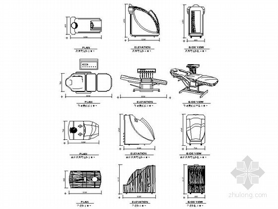 洗浴中心水疗资料下载-桑拿洗浴养生水疗美疗设备CAD图块
