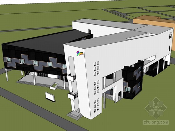 四方美术馆模型资料下载-现代美术馆SketchUp模型下载