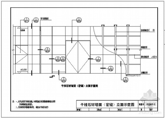 墙面干挂图集资料下载-某干挂石材墙面节点构造详图