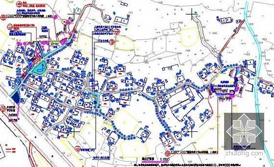 [安徽]2015年7月美好乡村整治工程预算书及施工图纸(道路景观亮化)-绿化平面图