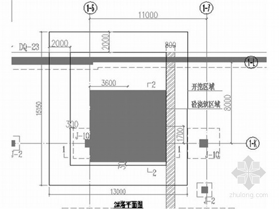 [四川]超高层写字楼塔吊基础施工专项方案-2#塔基开挖及砼浇注区域图 