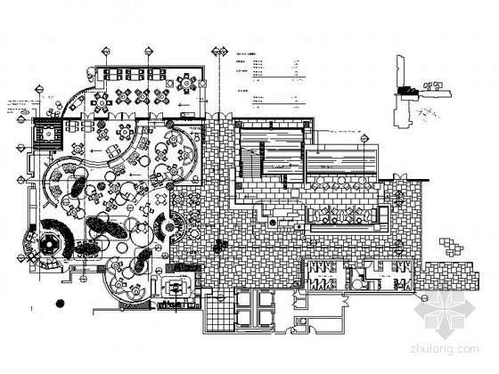 咖啡厅茶吧设计方案cad资料下载-[浙江]度假酒店餐厅室内装修CAD施工图（含效果）