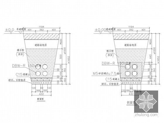 [广东]知名三级甲等医院变配电系统施工图纸（地下四层）-电缆管断面图