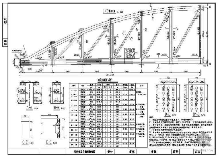 65m拱桥资料下载-浙江某航道改造工程65m桁架拱桥设计图