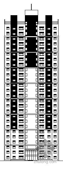 二梯塔式住宅资料下载-青岛某花园小区高层塔式住宅建筑方案图(1#2#楼)
