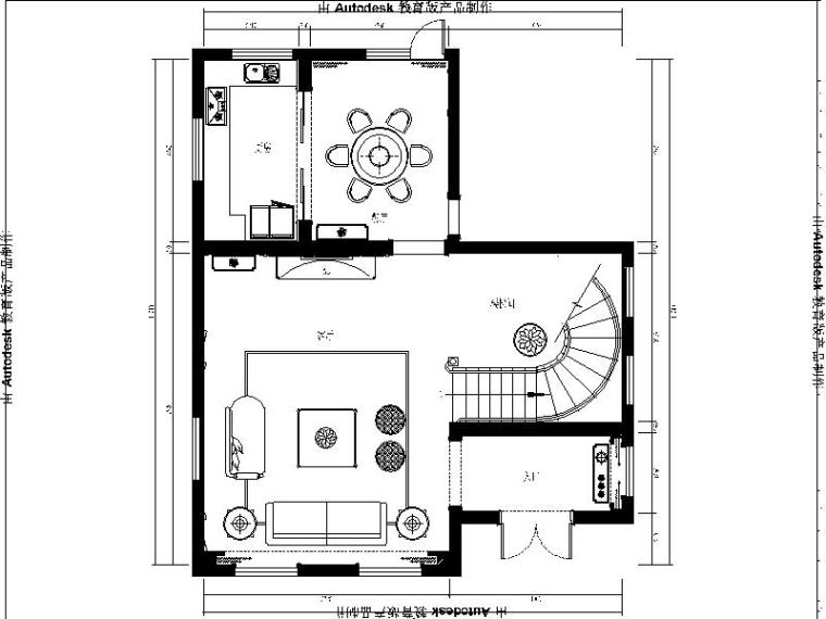 楼梯间中式资料下载-[福建]中式风格精致茶室室内设计施工图（含效果图）