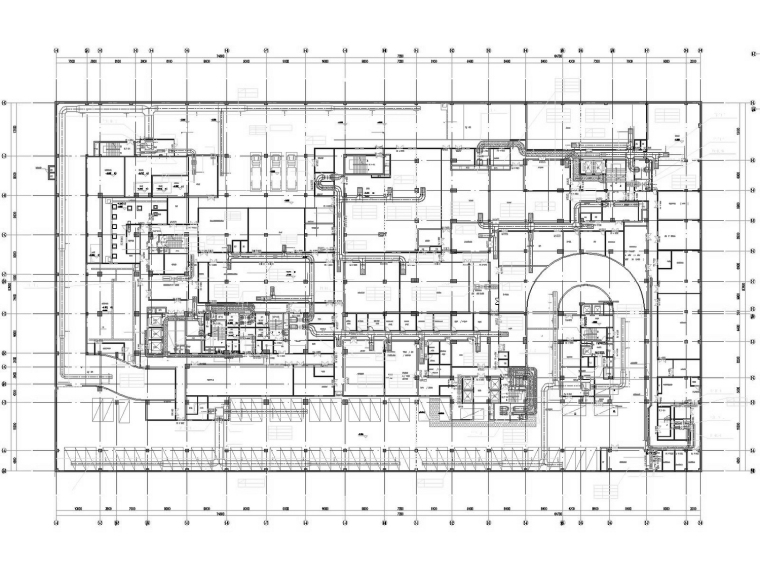 [广东]高层酒店建筑暖通空调全系统设计施工图（制冷机房）-地下一层防排烟平面图.jpg
