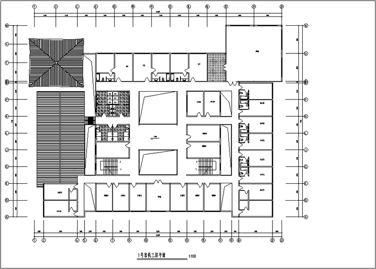 3套中式仿古建筑设计施工图CAD-仿古中式民居式客栈建筑设计平面图2