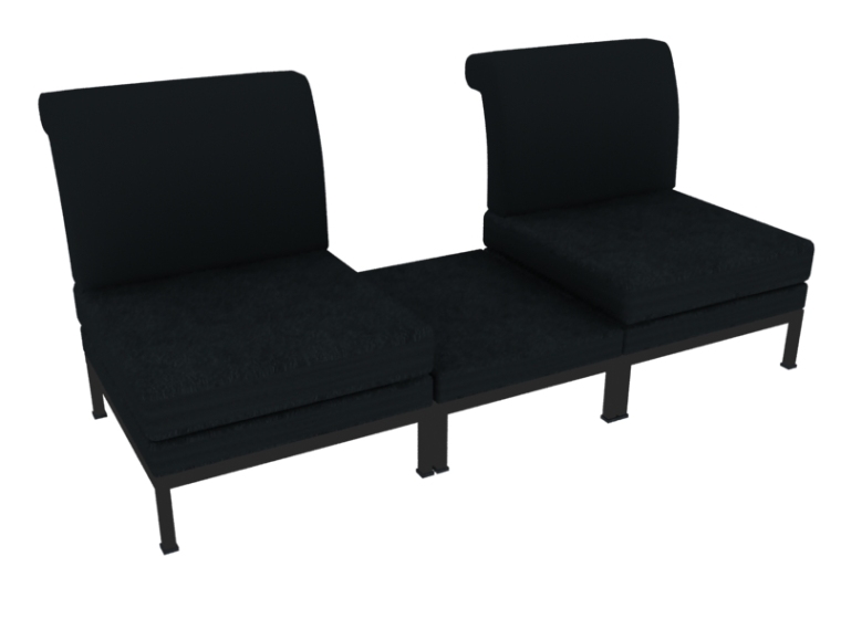 室内公共空间休息资料下载-公共休息沙发3D模型下载