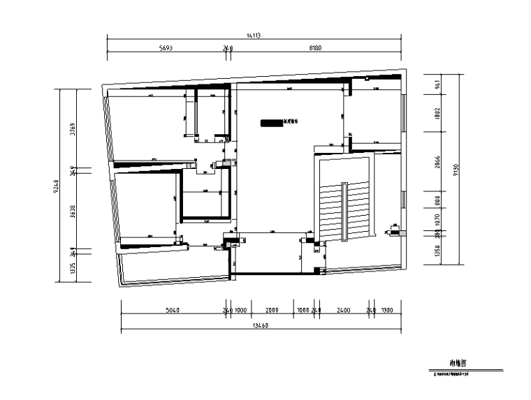 [福建]现代简约三居室套房住宅设计施工图（附效果图）-砌墙图