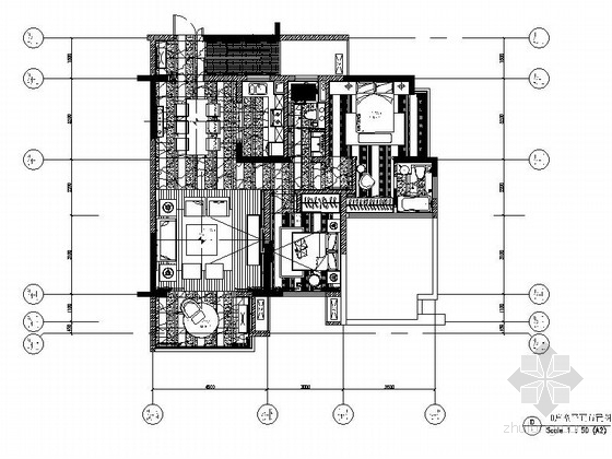 家居室内装修施工图资料下载-[广东]现代两居室室内装修施工图