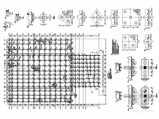 钢骨架轻型楼板资料下载-[黑龙江]地上二层钢框架结构展厅与车间厂房结构施工图
