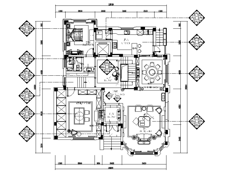 全套cad图纸加效果图资料下载-[江苏]豪华别墅设计全套CAD施工图（含效果图）