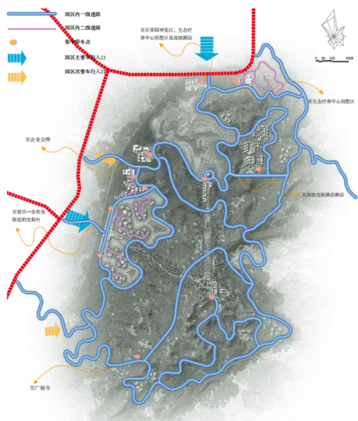 [重庆]生态园区养生度假旅游景观规划设计方案-道路交通分析图