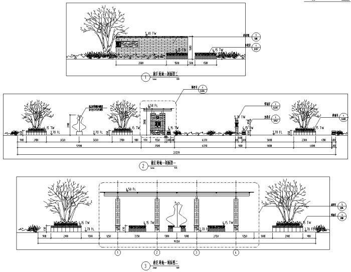 [浙江]滨湖精致生活居住区景观设计全套施工图-南区场地一剖面图