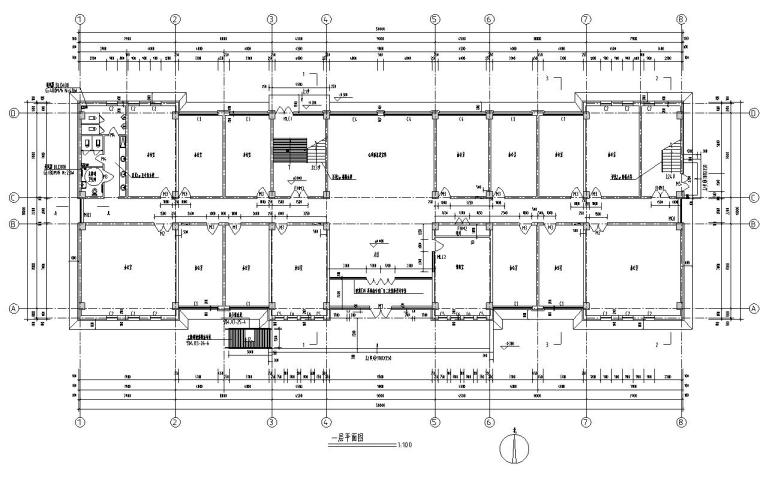 [宁夏]四层现代式框架结构仓储基地建筑施工图-四层现代式框架结构仓储基地建筑平面图