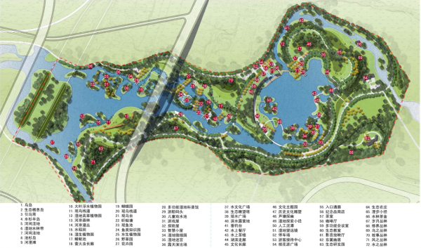 [山西]生态水岛湿地公园景观规划设计方案-总平面图