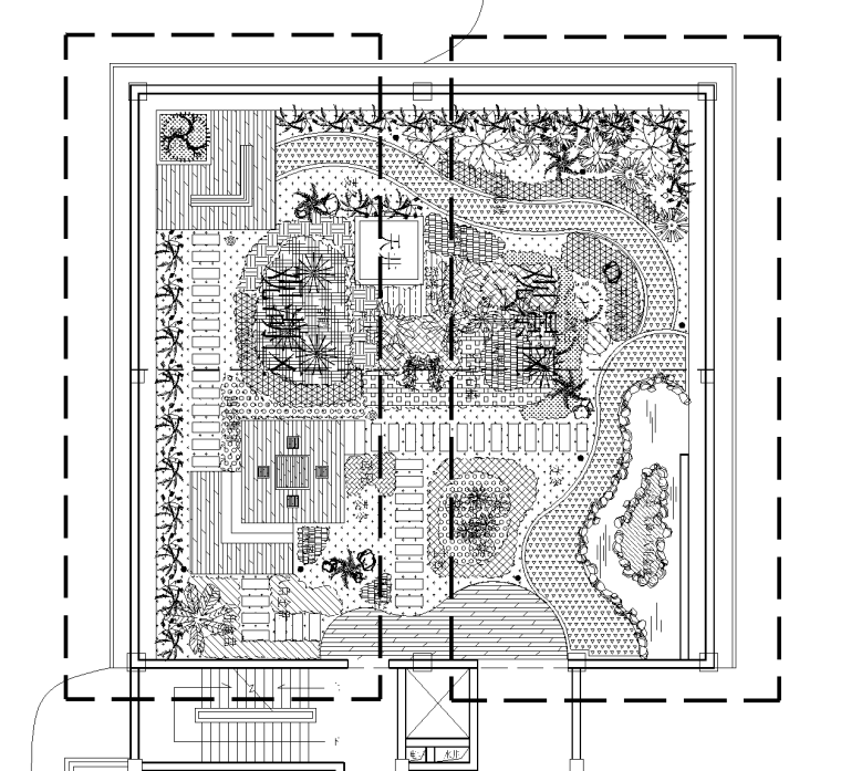室内花园su资料下载-​21套屋顶花园CAD施工图（9）